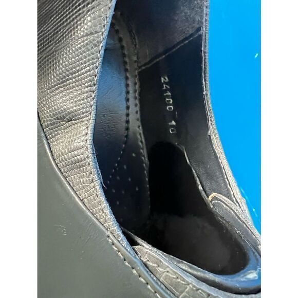 Stacy Adams Garcea Blue Leather Croc Lizard Print Oxford Cap Toe Shoe 10 M main image 4